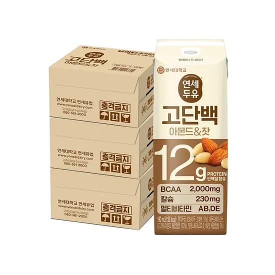 연세두유 고단백 아몬드&잣, 190ml, 48팩