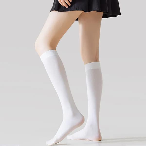 얇은 골프 니삭스 무릎 반스타킹 DK-0158 화이트 42cm 1개 4,800원