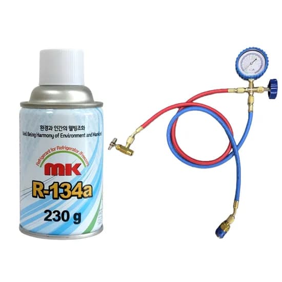 Mk 자동차 냉매 가스 R134a, 충전도구, mk냉매 1캔 + 충전도구, 1세트
