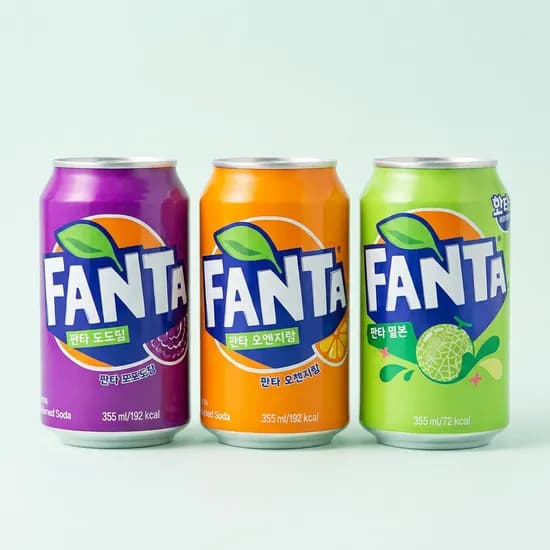 환타 뚱캔 4종 오렌지 포도 파인애플 멜론 355ml 24개
