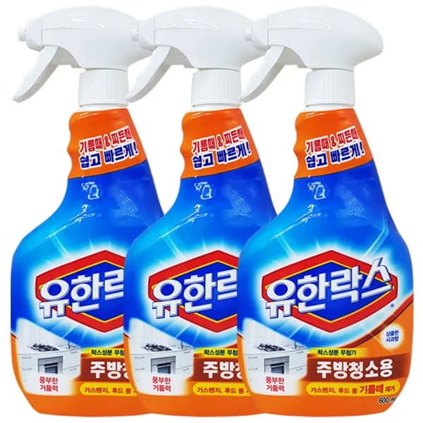 유한락스 주방청소용 600ml 3개