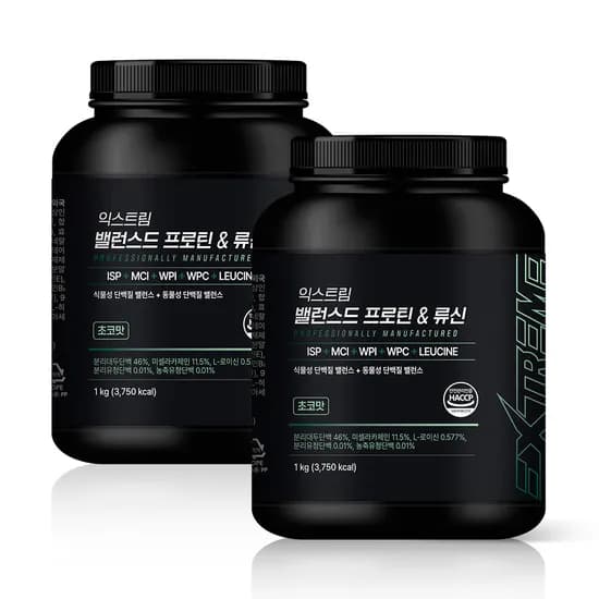 익스트림 밸런스드 프로틴&류신, 1kg, 2통