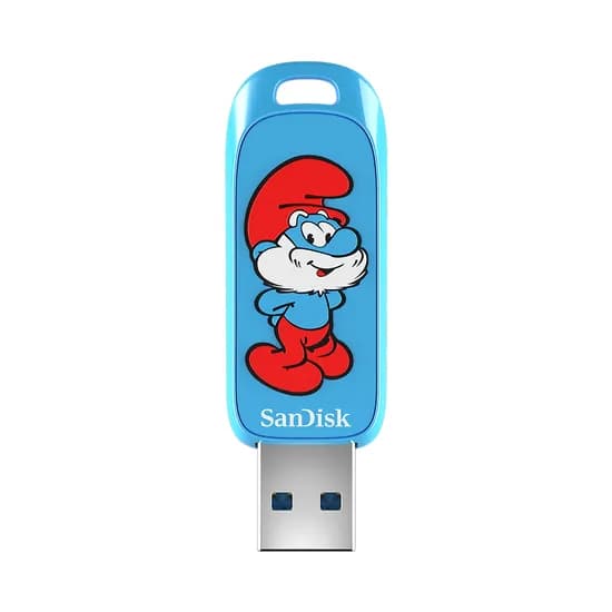 샌디스크 스머프 에디션 USB 3.2 외장 메모리, SDCZIS, 128GB, 1개