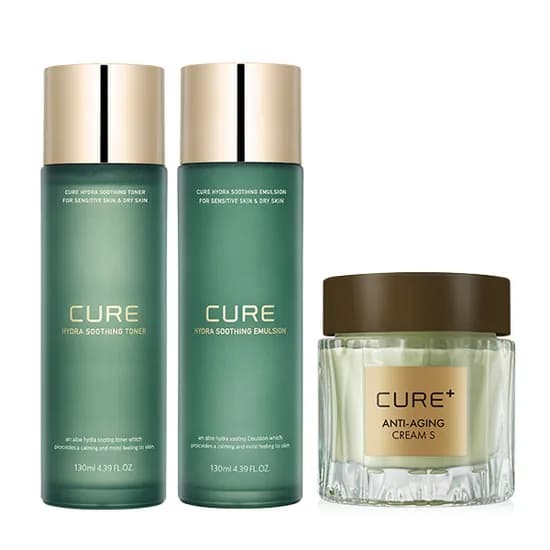 김정문알로에 수딩 토너 130ml + 에멀전 130ml + 큐어크림S 50ml, 1세트