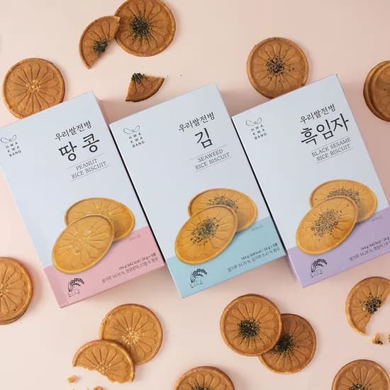 화과방 우리쌀전병 김 144g 1박스 + 땅콩 144g 1박스 + 흑임자 144g 1박스, 3박스