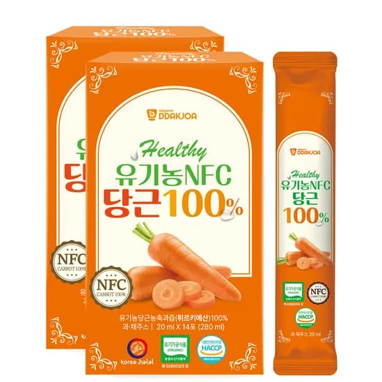 DDAKJOA 헬씨 유기농 NFC착즙 당근즙 20ml 28개