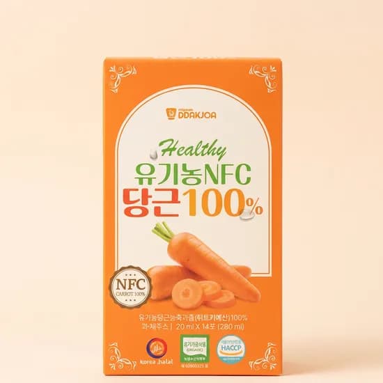 DDAKJOA 헬씨 유기농 NFC착즙 당근즙 20ml 42개