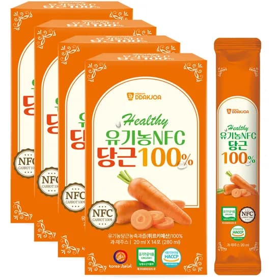 DDAKJOA 헬씨 유기농 NFC착즙 당근즙 20ml 56개