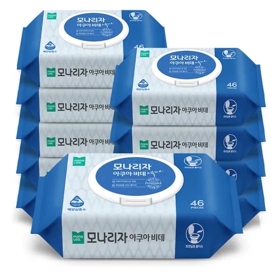 모나리자 아쿠아 비데 물티슈 46매 10팩