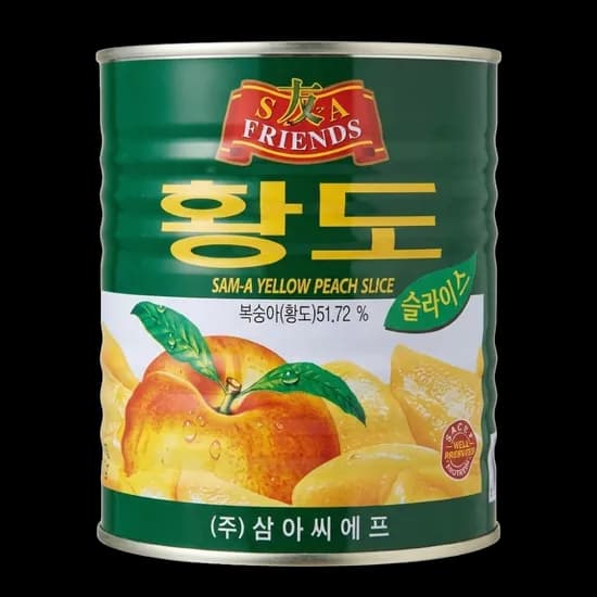 삼아씨에프 황도 복숭아 슬라이스 통조림 2.9kg 1개