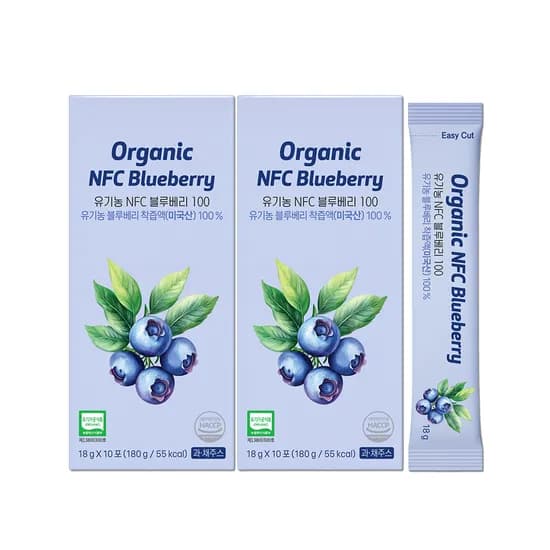 이롭핏 유기농 NFC 블루베리 100 180g 10포 2박스