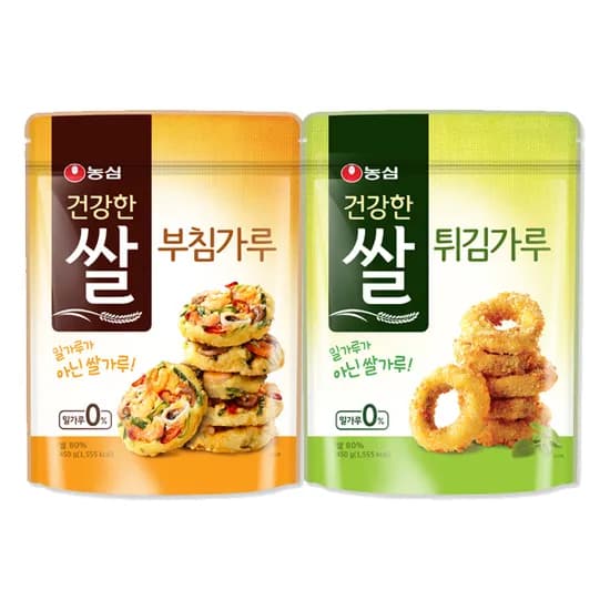 농심 건강한쌀 부침가루 450g 튀김가루 450g 1세트
