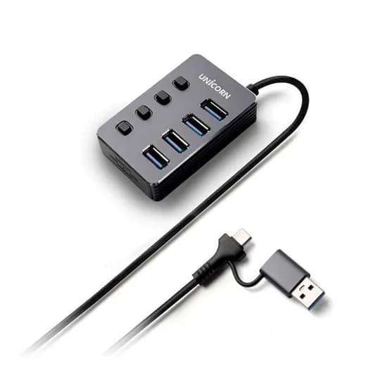 유니콘 USB+타입C겸용 4포트 USB 허브, NH-400SW, 개별스위치, 1개