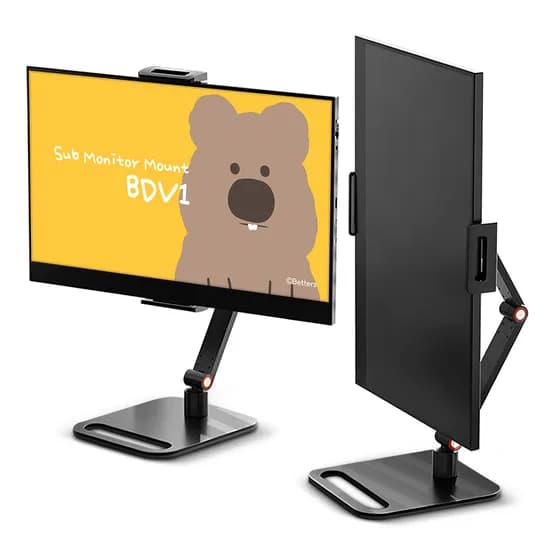 쿼카씨 보조 모니터 거치대 BDV01-PORTABLE MONITOR MOUNT, 블랙, 1개