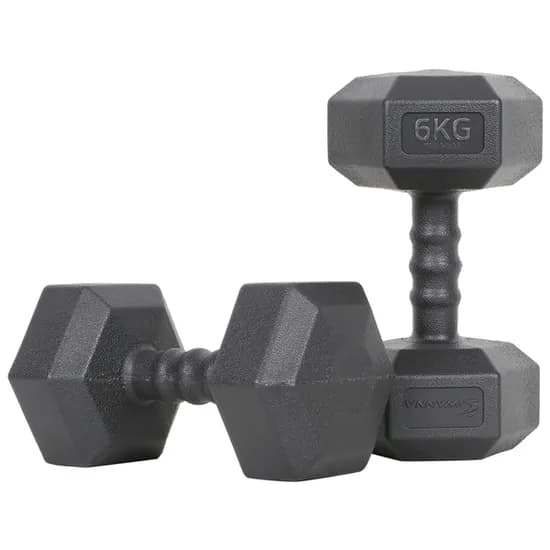 아이워너 맨즈 육각 아령, 6kg, 2개입, 1세트