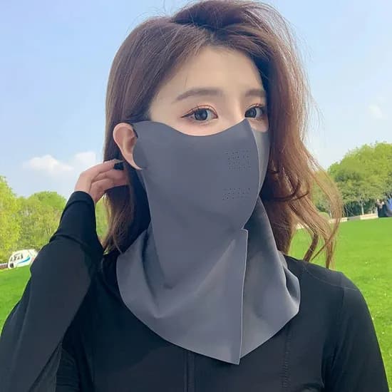 쿨링 자외선차단 마스크 풀커버 얼굴 햇빛가리개, 다크그레이, 4개, 1세트