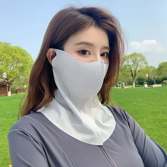 쿨링 자외선차단 마스크 풀커버 얼굴 햇빛가리개, 연그레이, 4개, 1세트