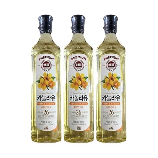 해표 카놀라유, 900ml, 3개