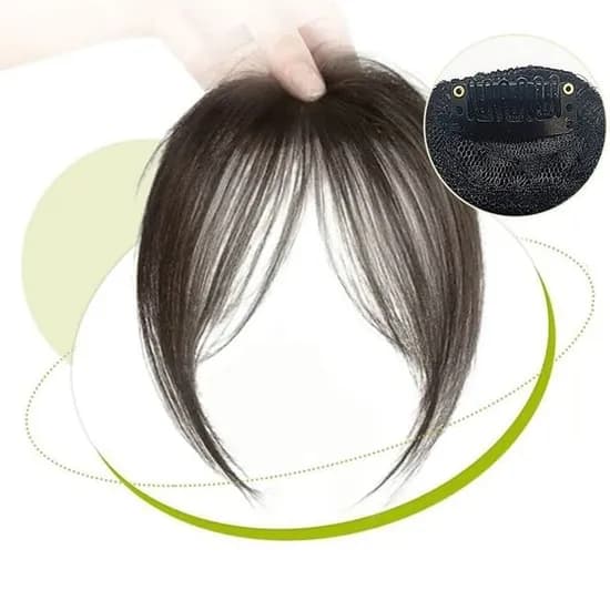앞머리 가발 시스루뱅 헤어피스 붙임머리 사이드뱅, 브라운블랙, 1개