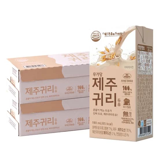 유기농마루 무가당 제주귀리두유 190ml 48팩 38,600원