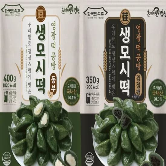 영광 생모시떡 동부 400g 3개 흑임자 350g 3개 6개 22,000원