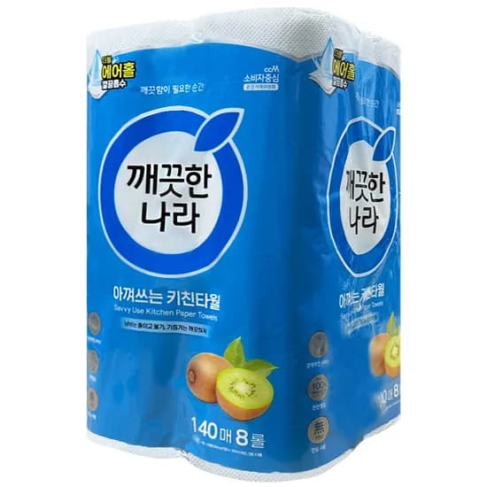 깨끗한나라 아껴쓰는 키친타월, 140매, 8롤, 1팩