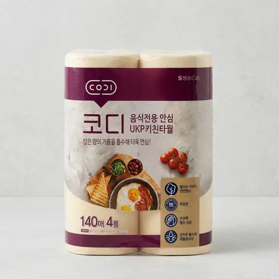 코디 음식전용 키친타월 UKP 140매 8롤