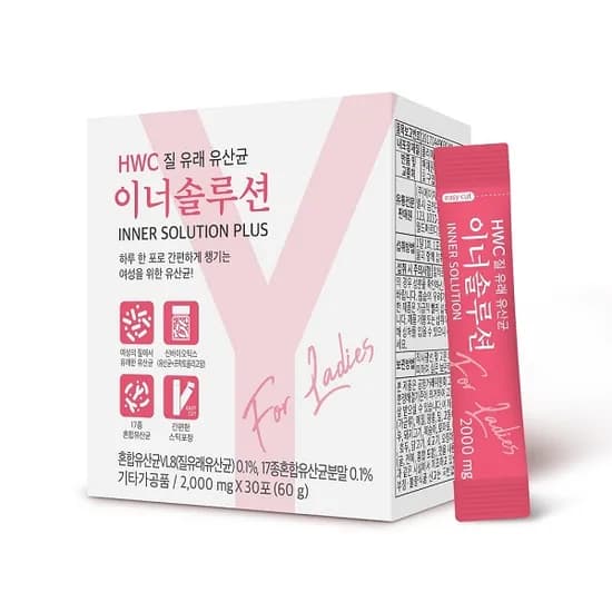 HWC 이너솔루션 질 유래 유산균 2g 30포 1박스