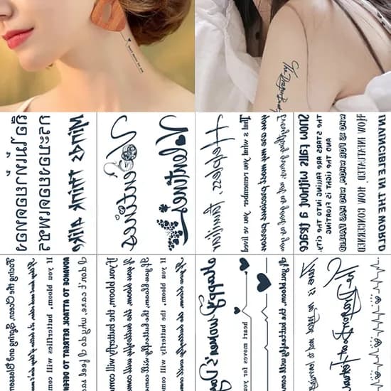 RT01 반영구 리얼 타투스티커, 블랙계열, 9종 세트, 1세트
