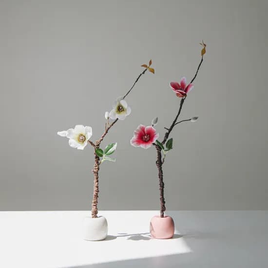 펫플랜트 와이어 목련조화 에플팟화분, 핑크, 1개
