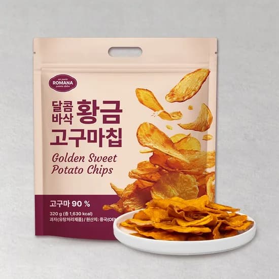 로마나 달콤바삭 황금 고구마칩, 320g, 4개
