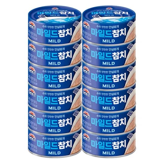 사조 마일드참치 안심따개, 85g, 12개