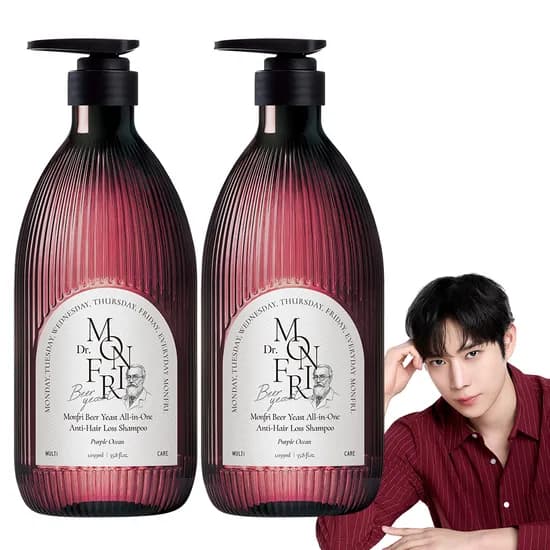 먼프리 맥주효모 탈모 증상 완화 샴푸, 퍼플 오션, 1.059L, 2개