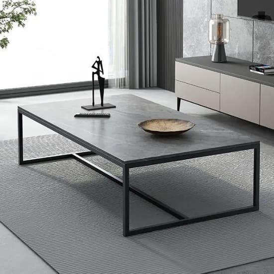 심플 스퀘어 거실 테이블, 블랙, 80cm, 4인용