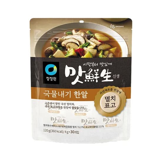 청정원 맛선생 멸치표고 국물내기한알 120g 30알 3개