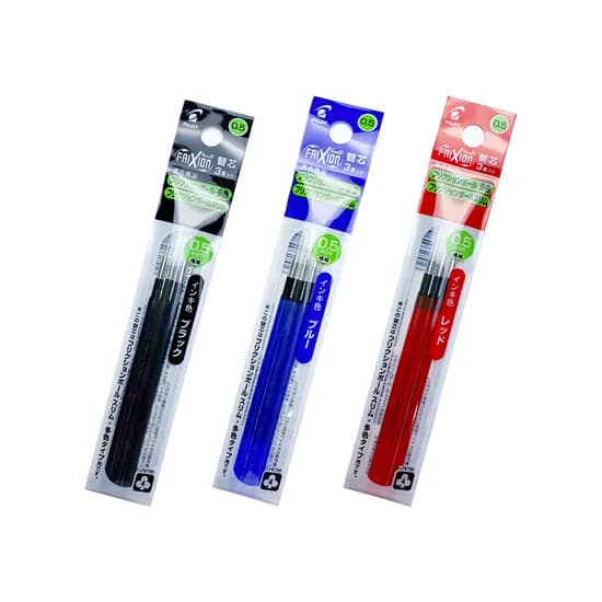파이롯트 프릭션 슬림 3색 지워지는 볼펜 리필심 0.5mm, 블랙, 3본입, 1개