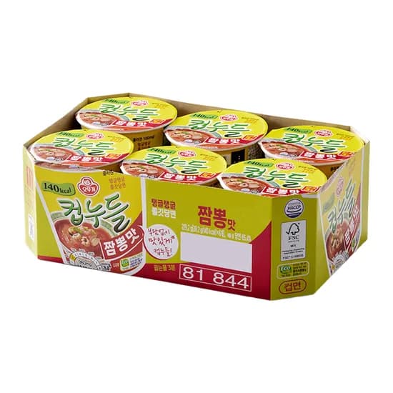 오뚜기 컵누들 짬뽕맛 38.2g 6개