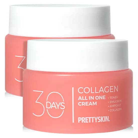 프리티스킨 30DAYS 콜라겐 수분크림 올인원, 100ml, 2개