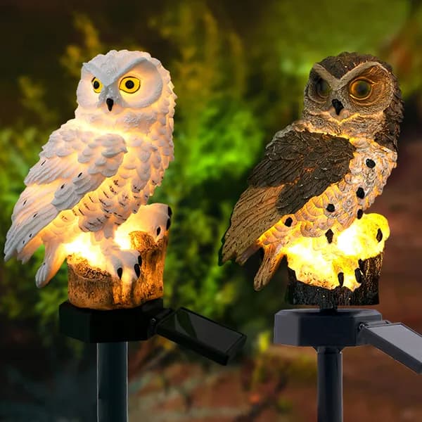 태양광 LED 조명등 부엉이, HJ4174-286, 화이트, 1개