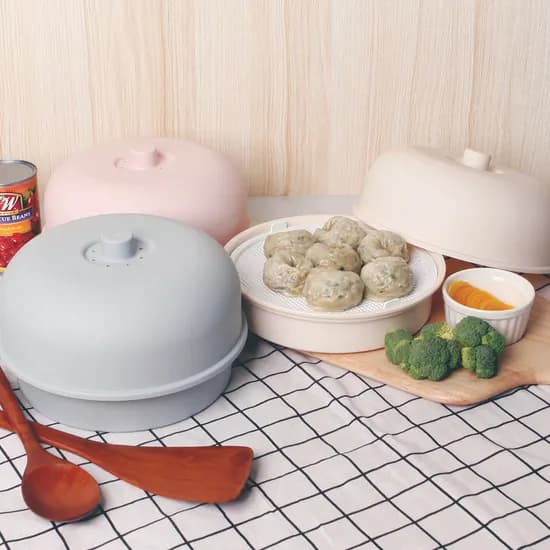 가쯔 마카롱 전자레인지 호빵 만두 계란찜기, 아이보리, 2개