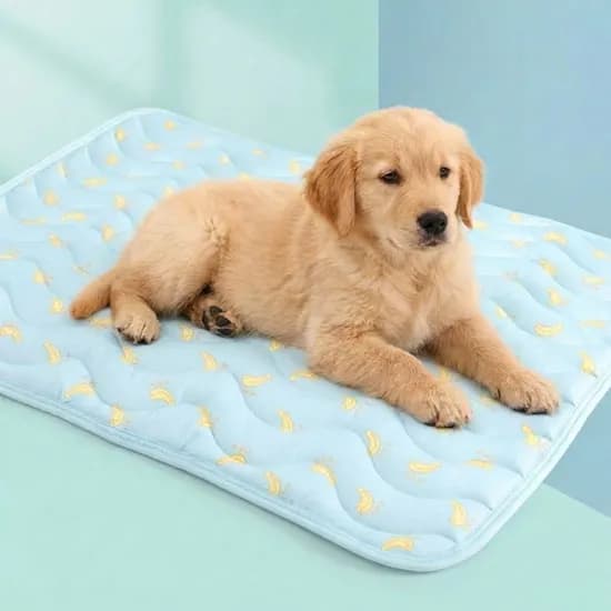 바니오 강아지 고양이 여름매트 냉감 쿨패드, 블루, L, 1개