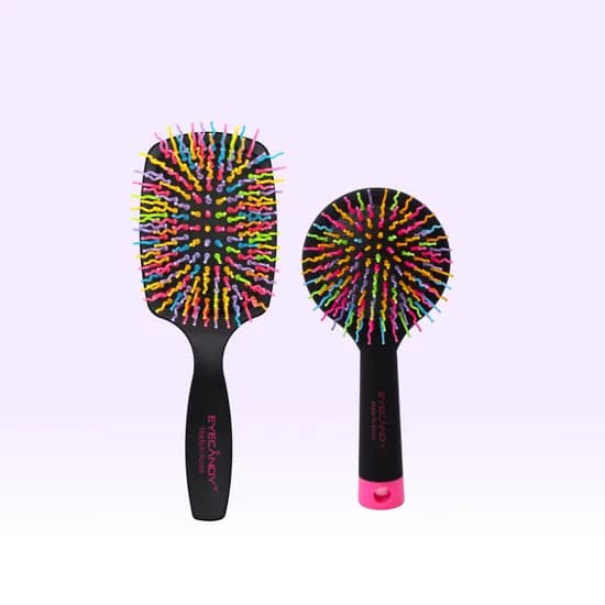 아이캔디 레인보우 볼륨 헤어 브러쉬 패들 블랙 라지 블랙 2개입 1세트