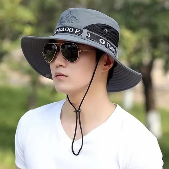 옴미 마운틴14 등산 자외선차단 벙거지 F14, 그레이, 59Cm, 1개