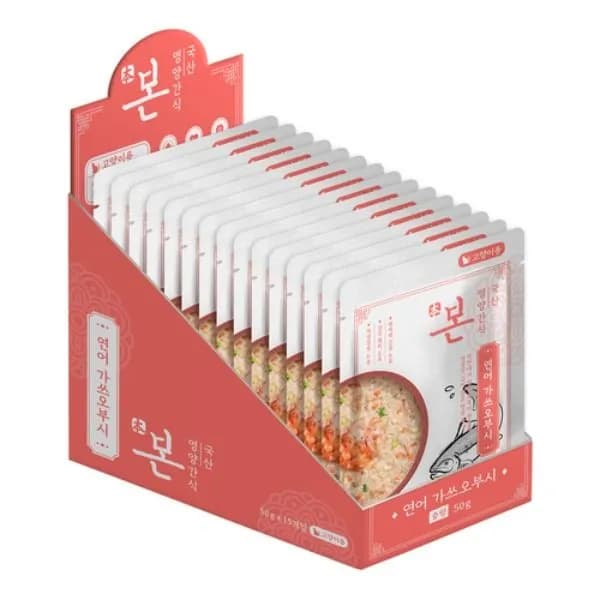 본 고양이 영양간식 죽 연어가쓰오부시 50g 1개