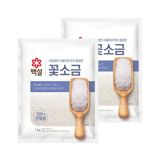 CJ제일제당 백설 꽃소금 1kg 2개