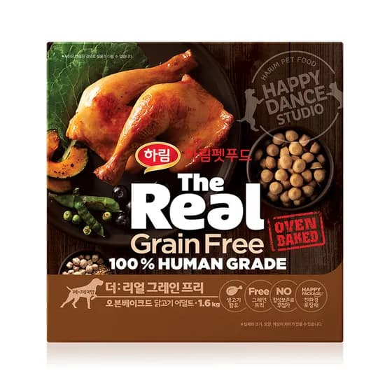 하림펫푸드 더리얼 DOG 그레인프리 오븐베이크드 어덜트 닭고기 1.6kg 1개