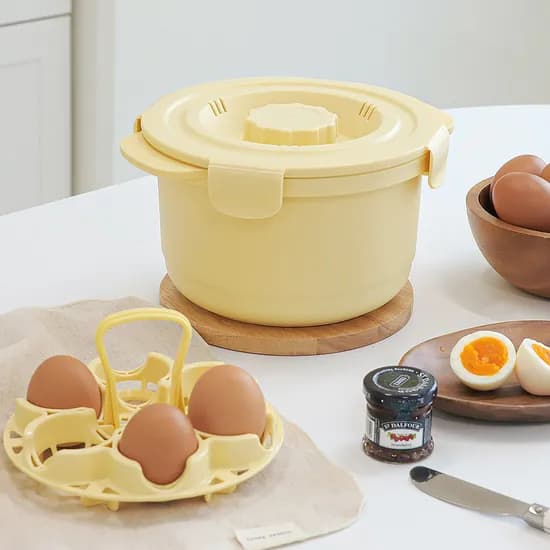 칼로쿡 전자레인지 저당밥솥 계란삶기메이커 버터옐로우 1개
