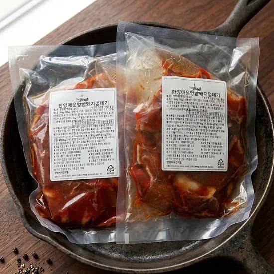 돼지껍데기 볶음, 매운양념, 300g, 2개