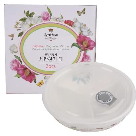 도자기 밀폐 세칸찬기, 대, 2p