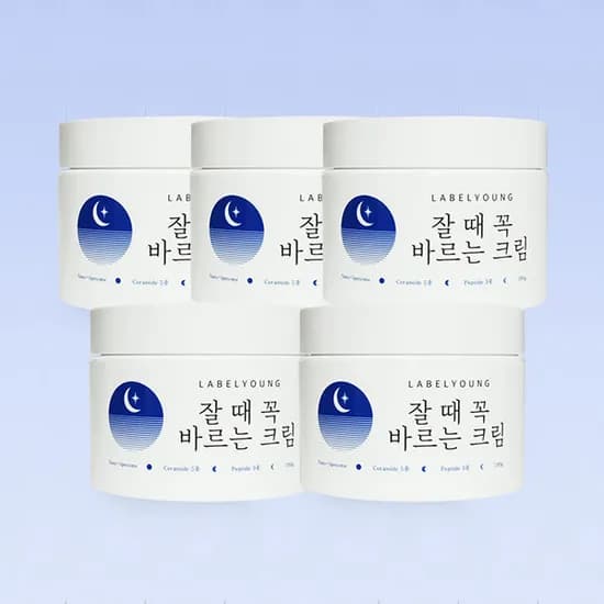 라벨영 올인원 수면재생크림 잘때꼭바르는크림, 100ml, 3+2 구성, 총 5개